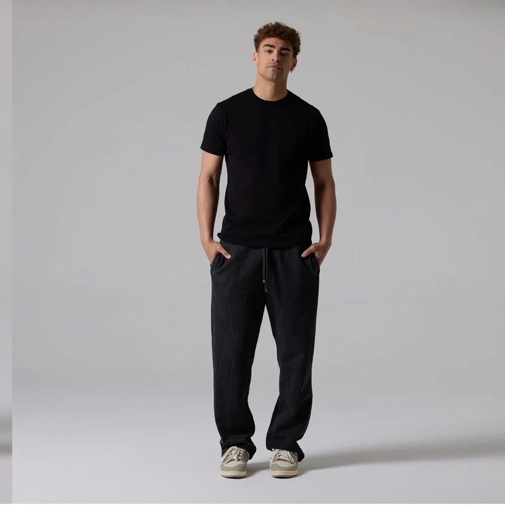Talentless Men’s Heather Straight Leg Sweatpants – Charcoal Heather L Fleece